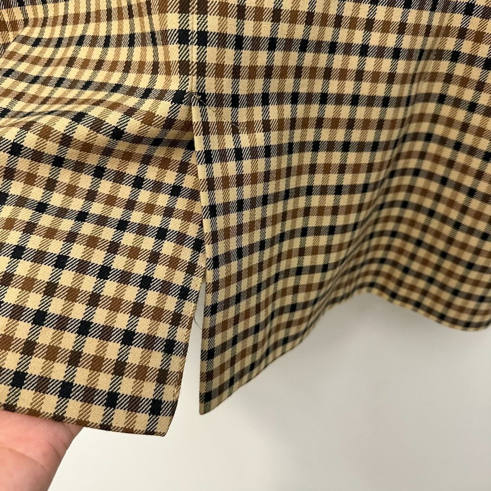 Zara Woman Double Breasted Plaid Blazer Brown Tan Academia Preppy Medium - Picture 11 of 16